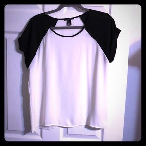 Black and white blouse